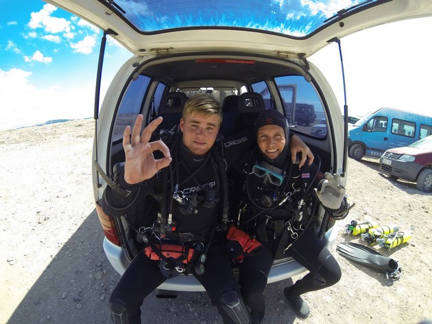 Dave and Dave diving of Canary Diving Adventures rib. Rebreatherpro-Training