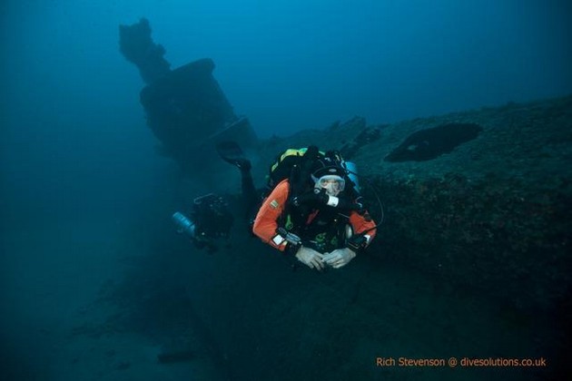 Rebreather diver on the reef of Arinaga. Rebreatherpro-Training